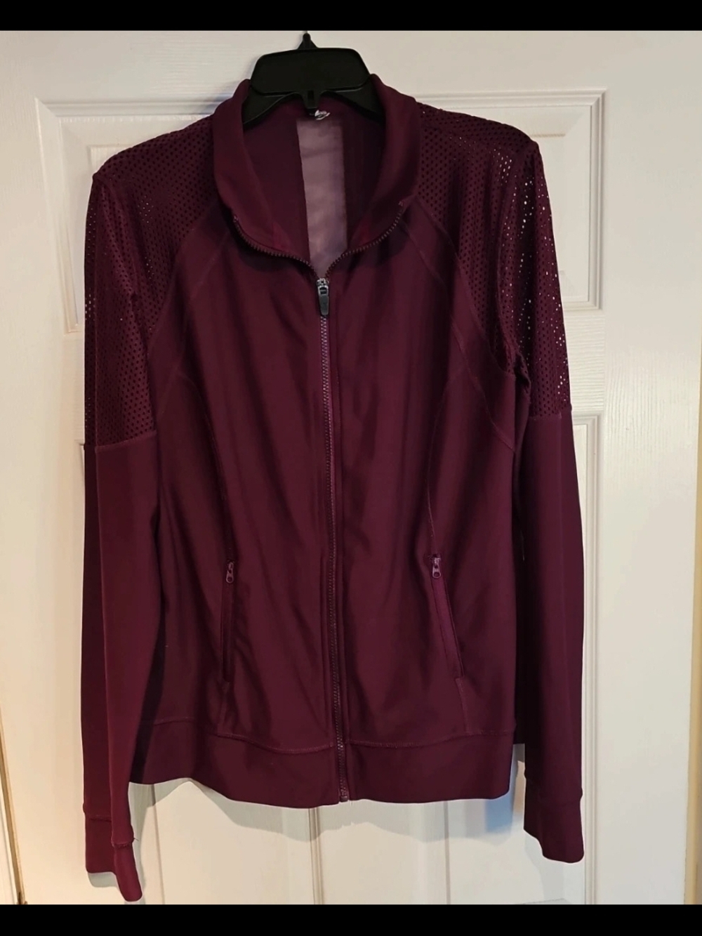 Xersion Women's Maroon Zip-Up Active Jacket And Leggings Set Large
